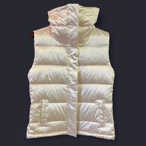 🦆 Down Puffer Cream Chic Vest Minimalist High Neck Gilet Sleek Versatile M